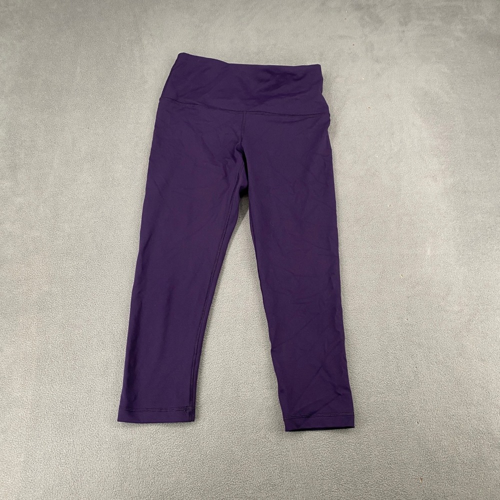 90 Degree by Reflex Womens Purple High Waist Cropped Leggings Size S 7736